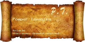 Pomper Tavaszka névjegykártya